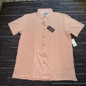 Frontier Threads Camp Shirt Men XL NEW Ginger White Striped S/S Button